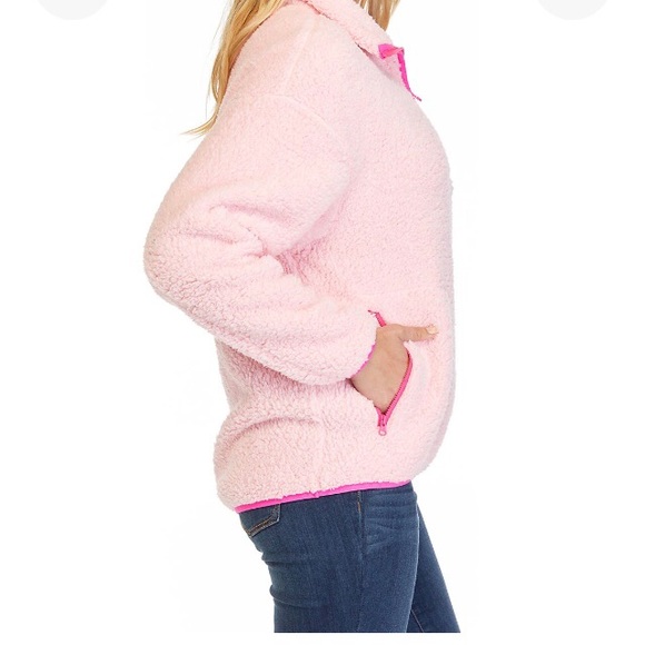 Crown & Ivy Half Zip Pink Sherpa Pullover size S - Picture 12 of 14